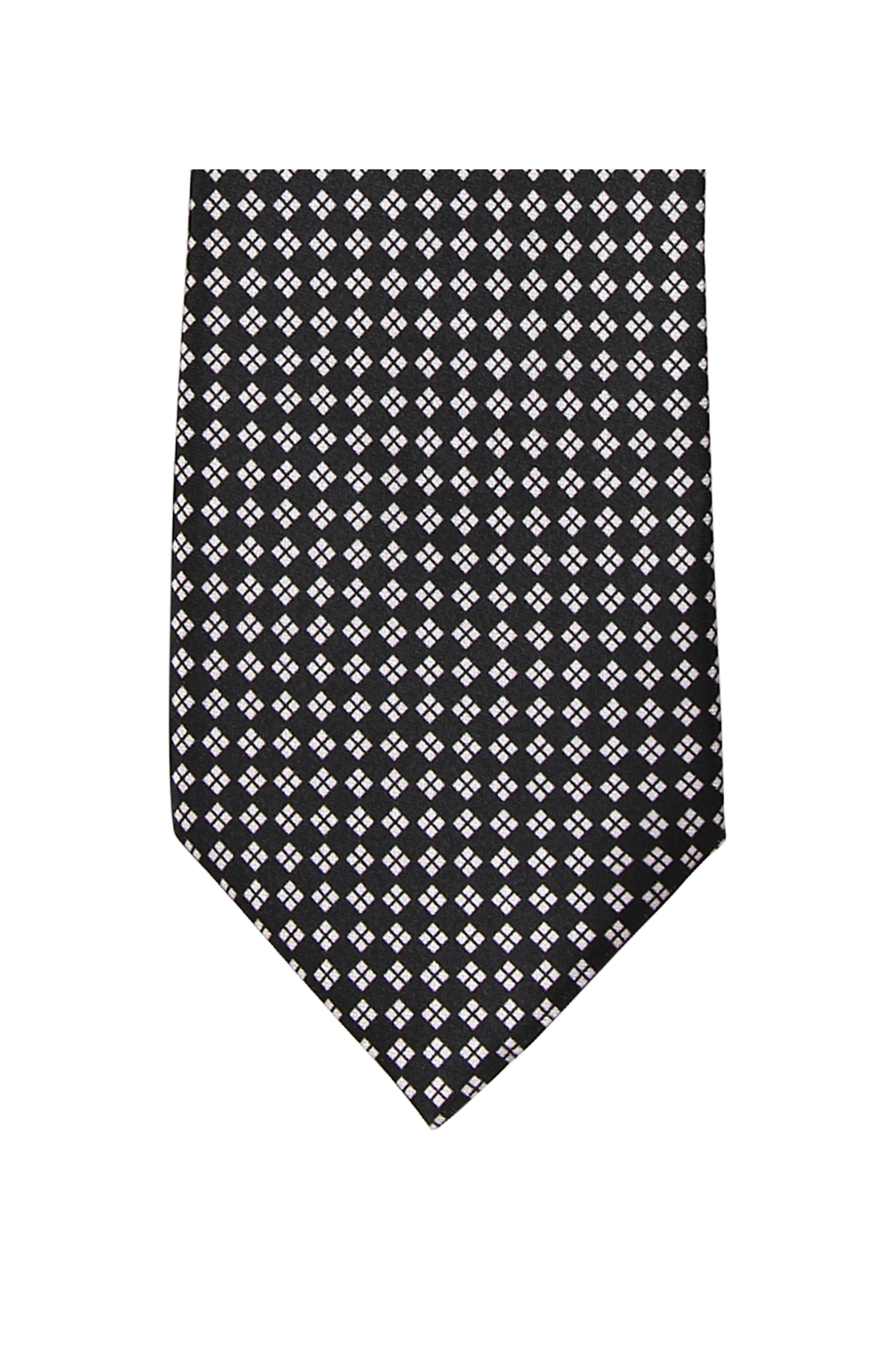 Black Classic Printed Silk Necktie - Image 3