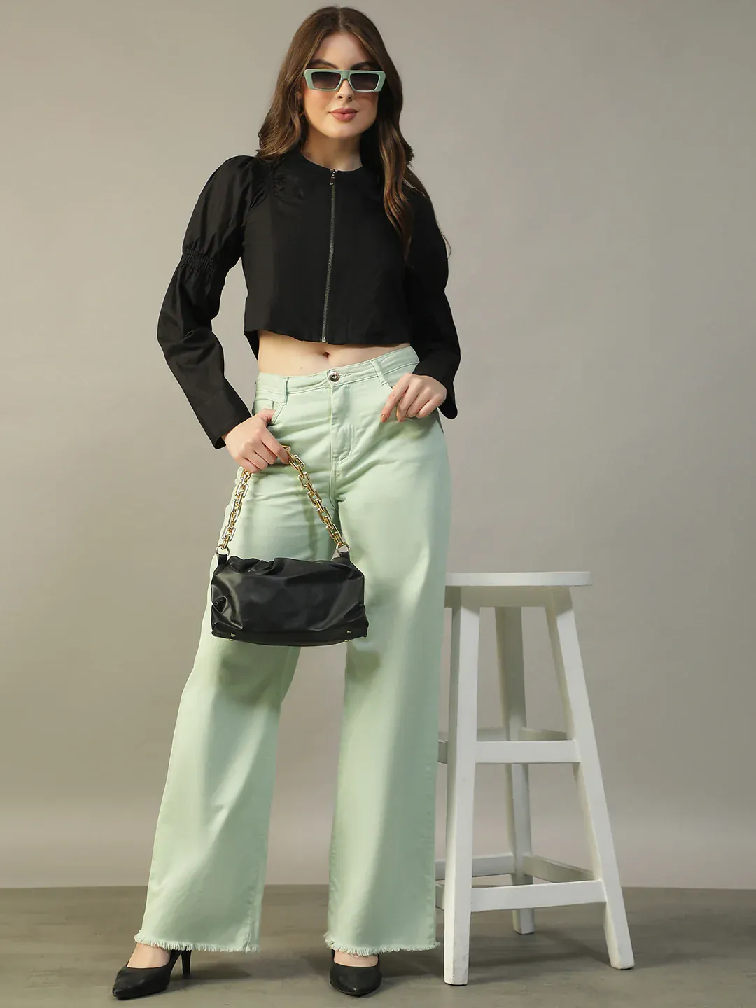 Black Cotton Women’s Crop Top - Image 3