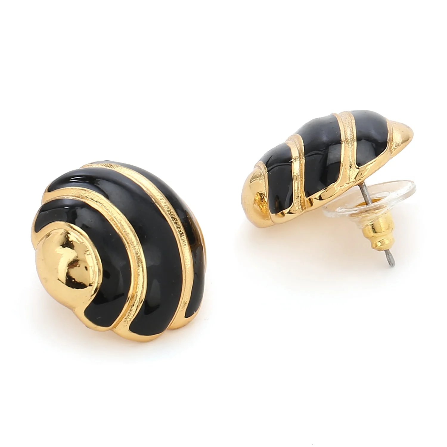 Black Enamel Round Stud - Image 5