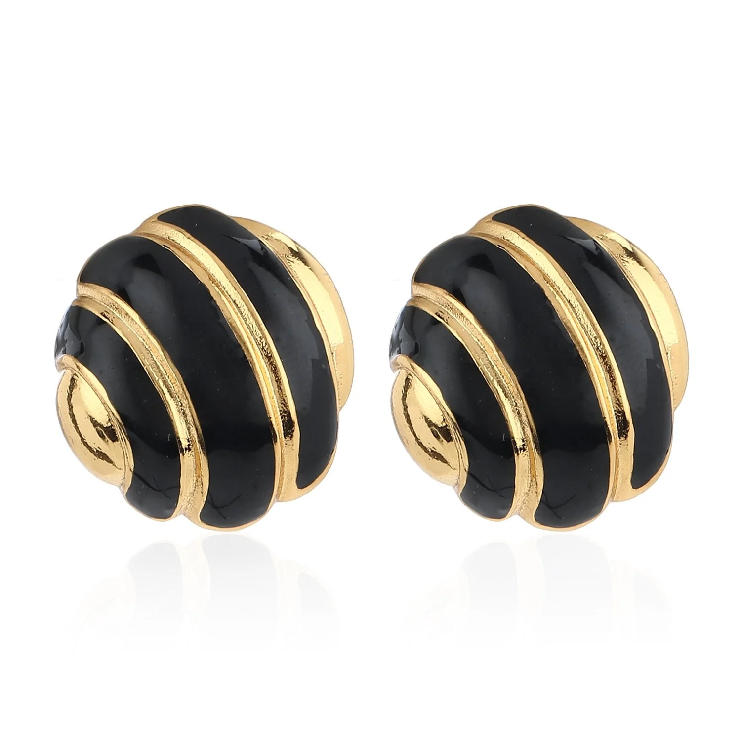 Black Enamel Round Stud - Image 6