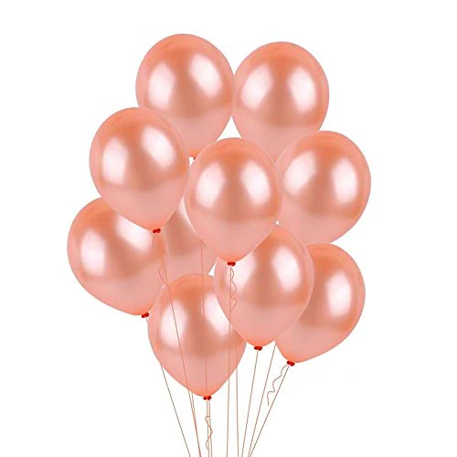 Black Happy Birthday Banner And Rose Gold Metallic Balloons (Pack of 50) - Image 3