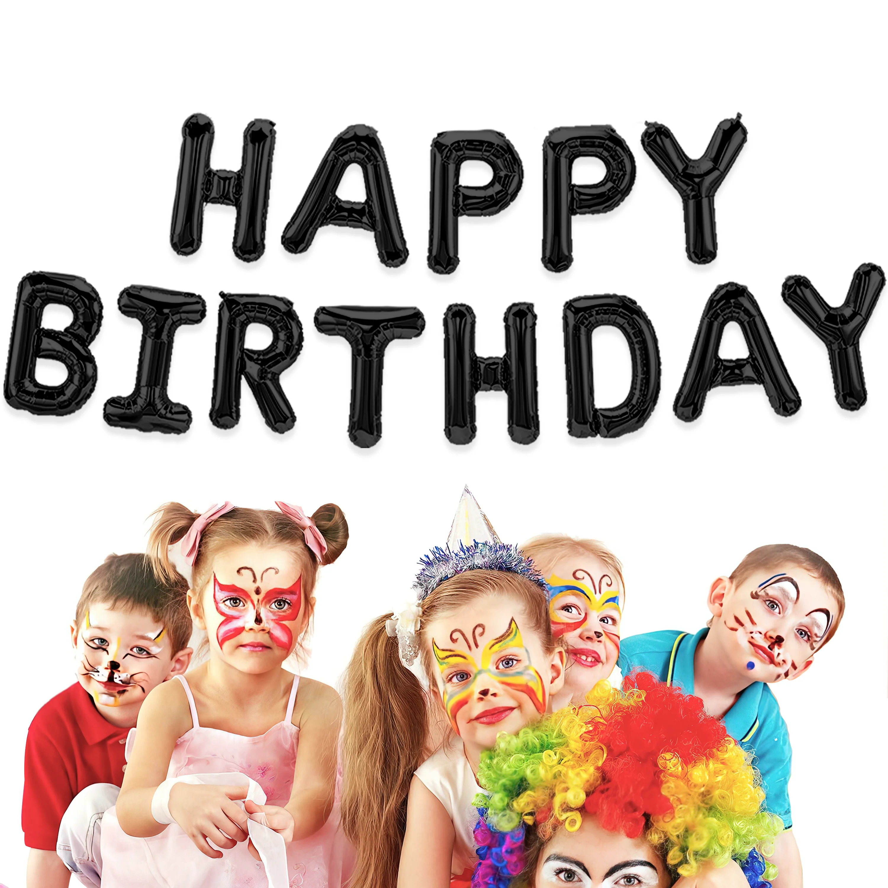 Black Happy Birthday Foil Banner - Image 3