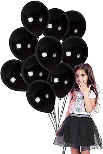 Black Metallic Chrome Latex Balloons (Pack of 50) - Image 2