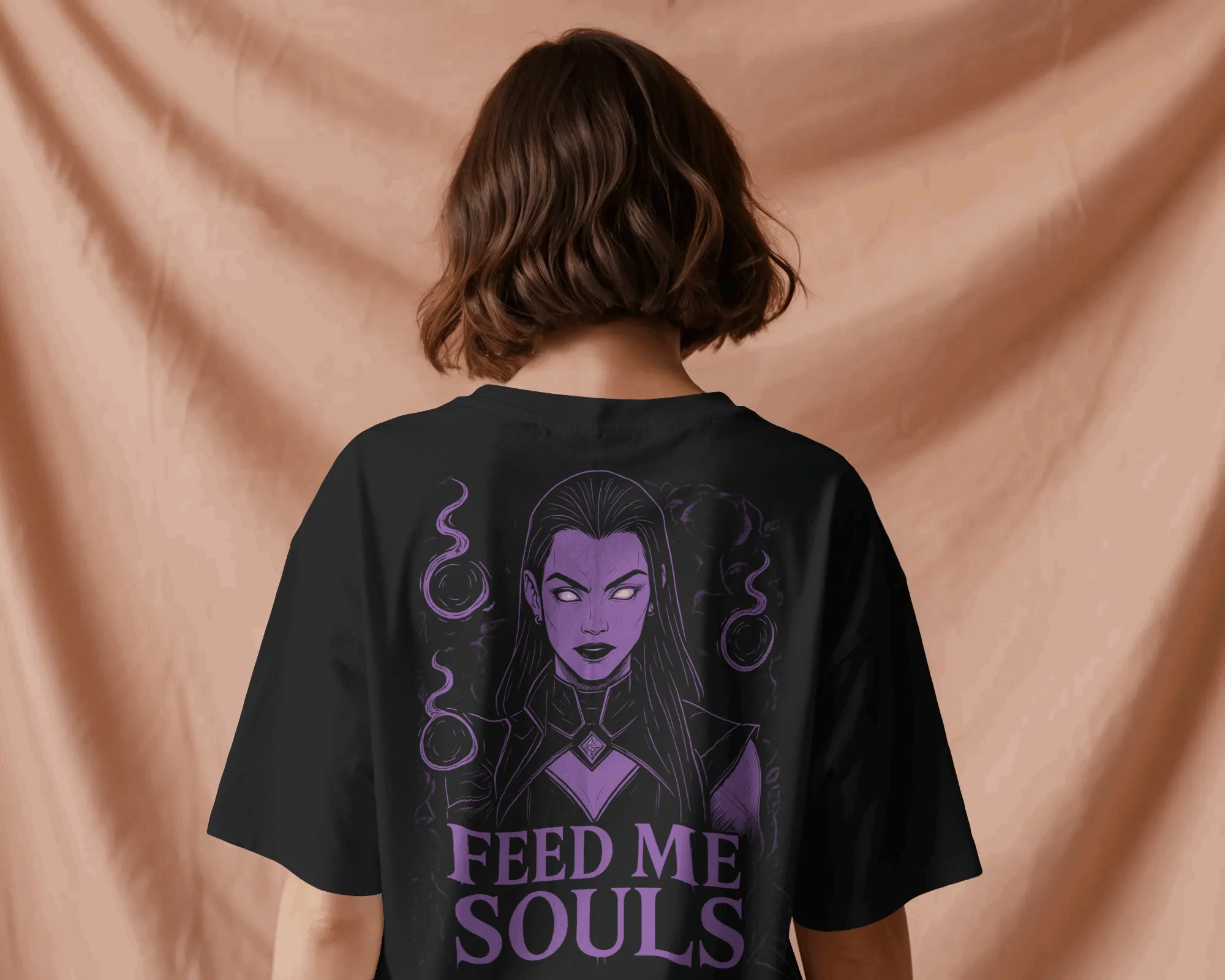 Black Reyna Graphic printed Oversized Tshirt