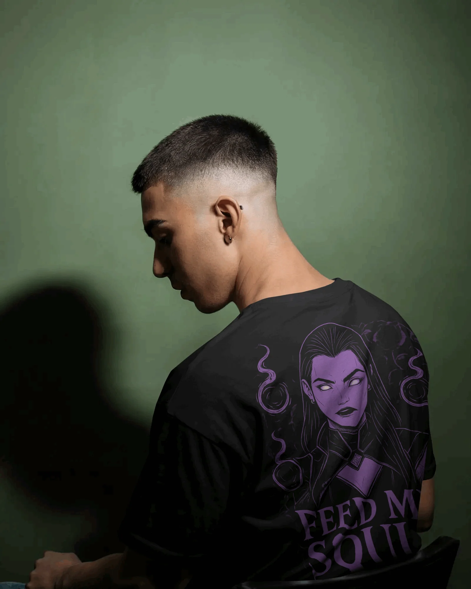 Black Reyna Graphic printed Oversized Tshirt - Image 3