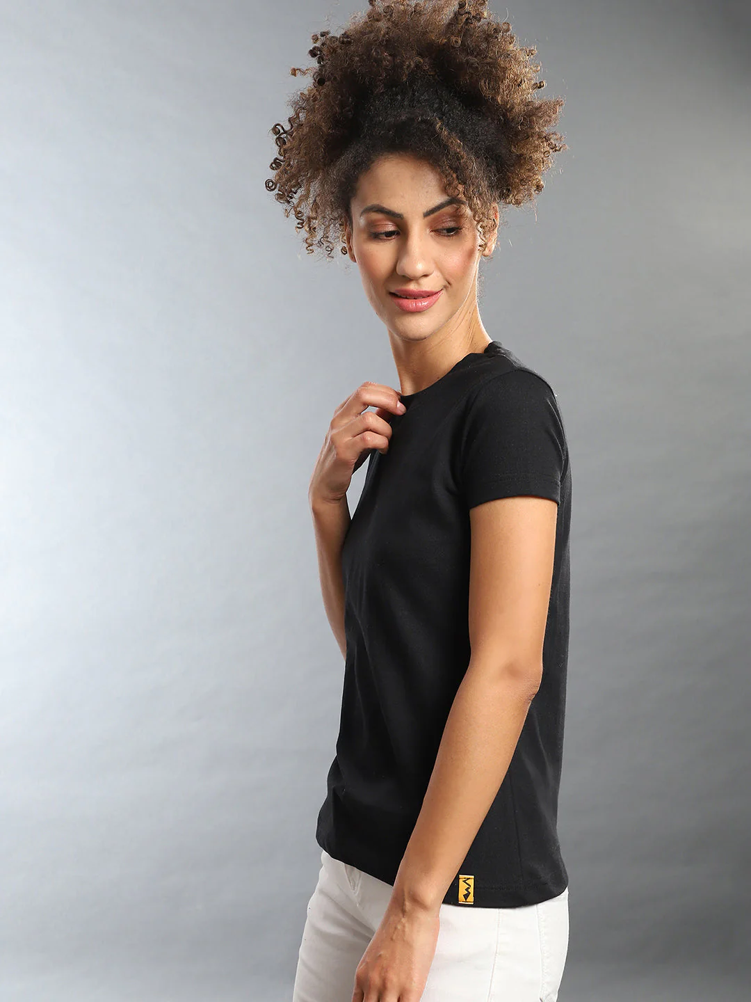 Black Round Neck T-Shirt - Image 4