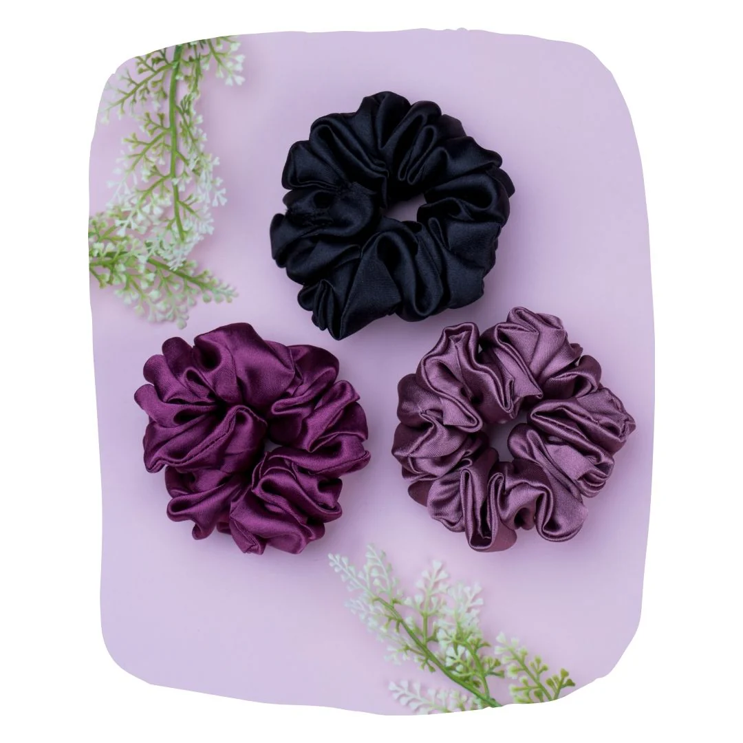 Black Satin Hair Scrunchies Pack - Luxury Hair Accessories - Image 21