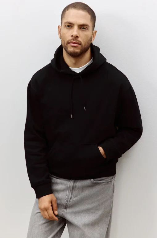 Black Solid Hoodie - Image 3