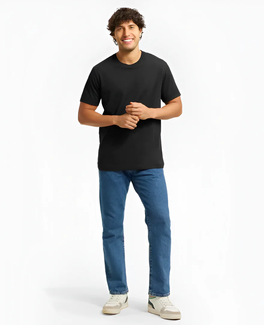 Black Solid T-shirt - Image 4