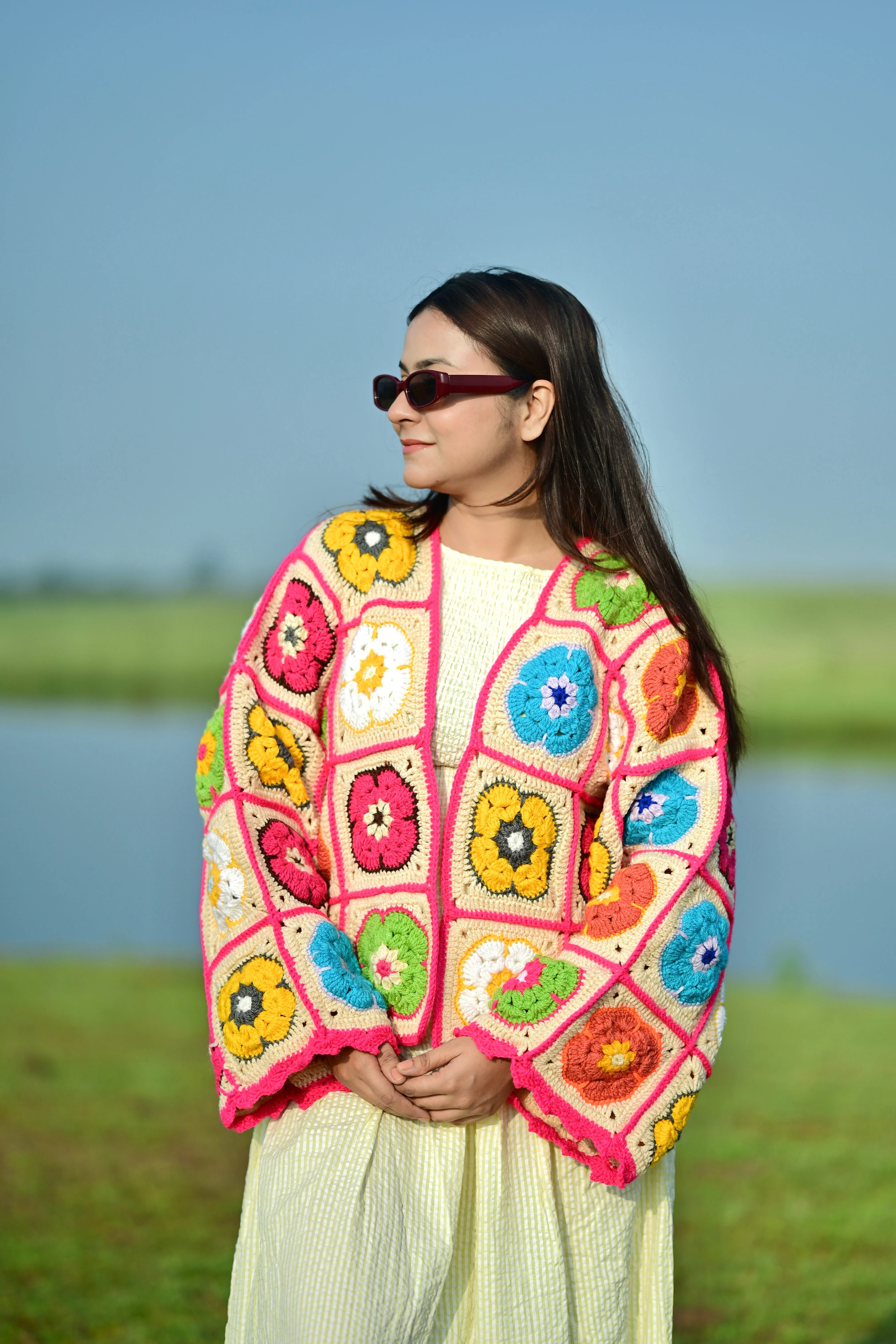 Blair Patch Handmade Cardigan - Multicolour - Image 2