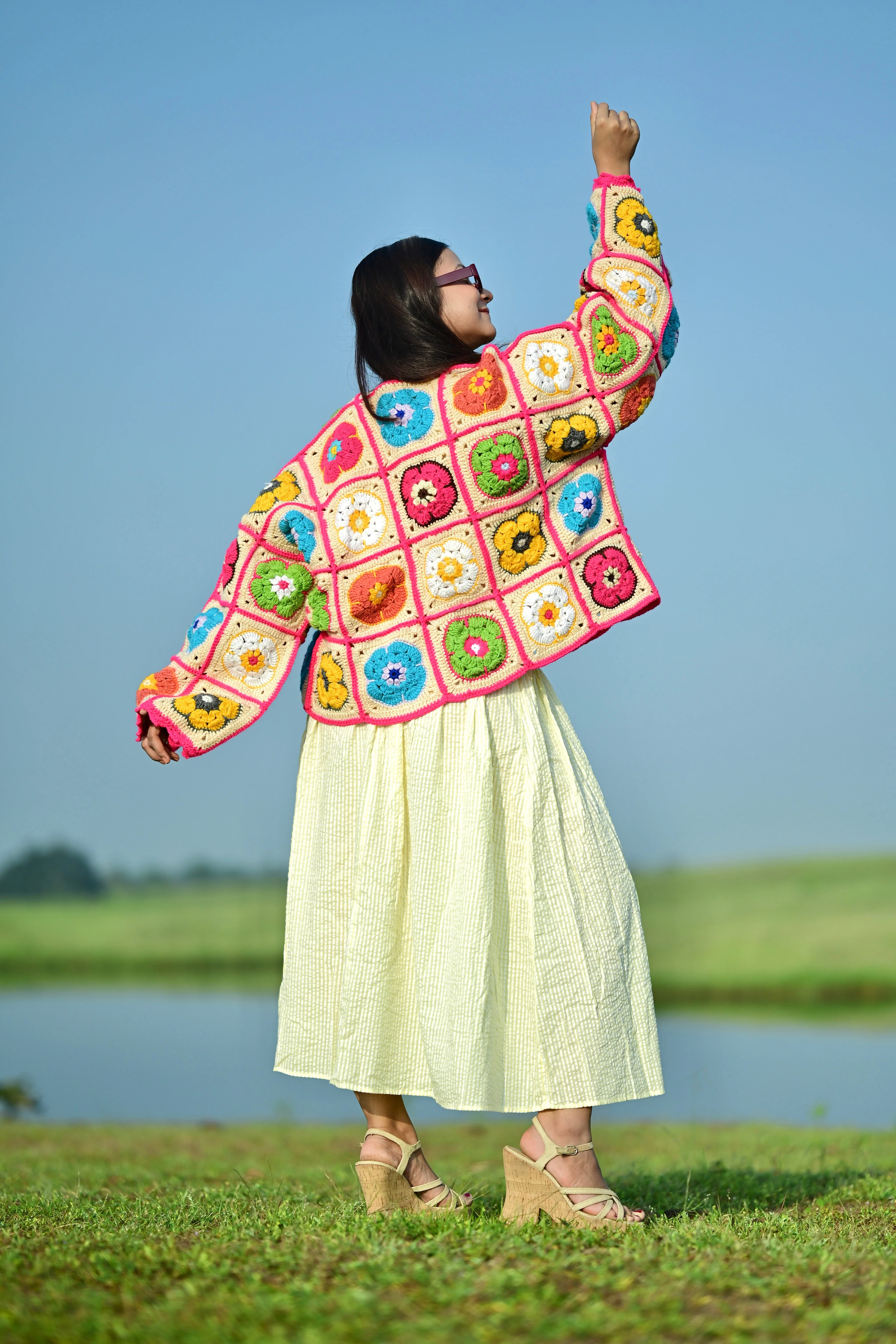 Blair Patch Handmade Cardigan - Multicolour - Image 7