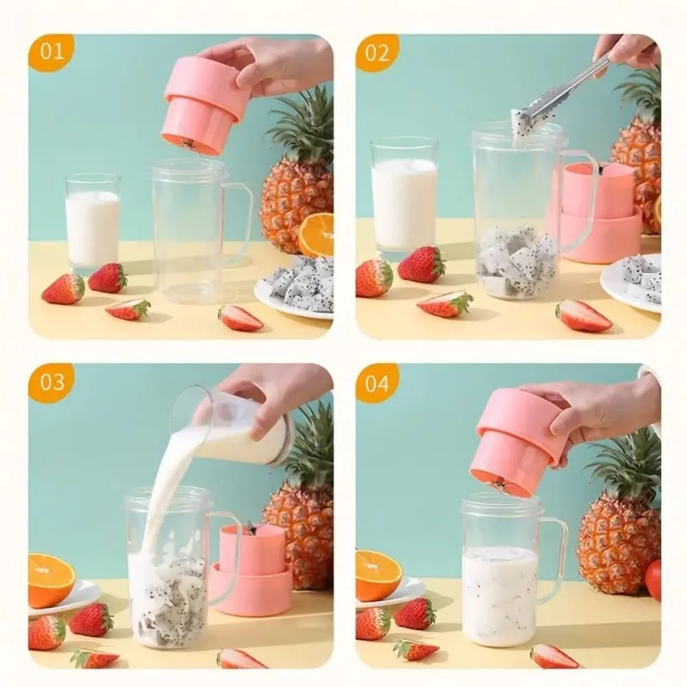 Blendy: Mason Jar Portable Smoothie Blender & Juicer USB Rechargeable with Handle, Straw & Easy-Cleaning - Image 2