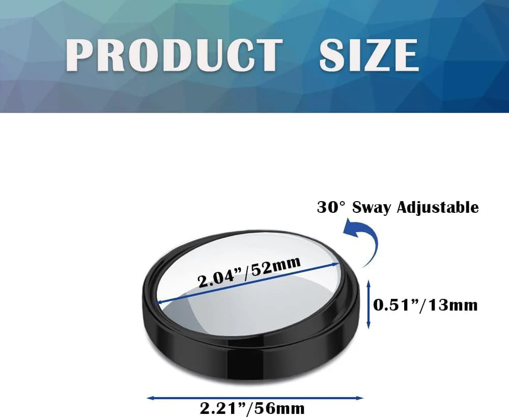 BlindSpot: 360° Wide-Angle Convex Blind Spot Mirrors, HD Glass Stick-On Side Rear View Mirrors for Cars, SUVs & Trucks (Pack of 2) - Image 6