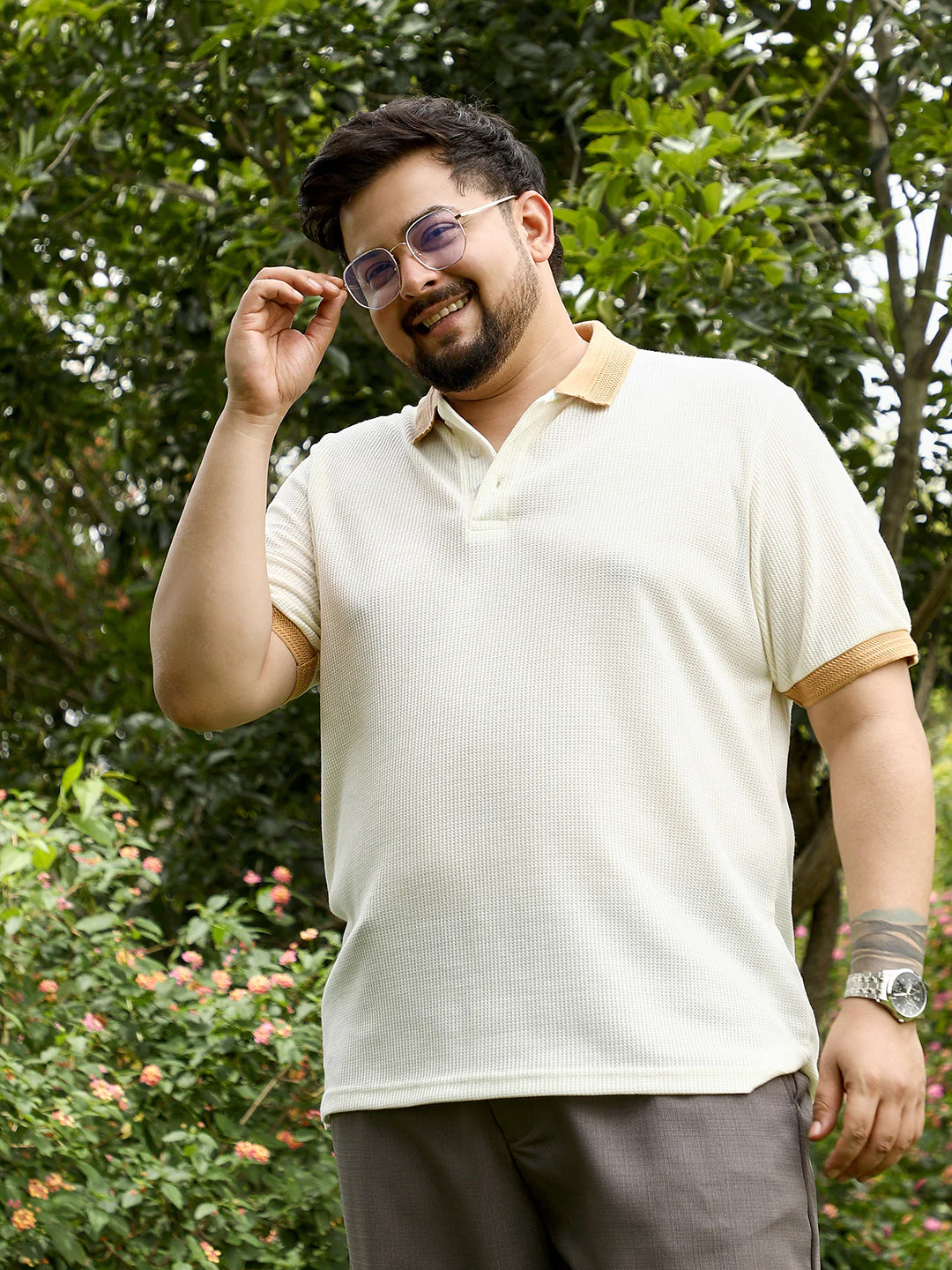 Block Textured-Knit Polo T-Shirt - Image 10