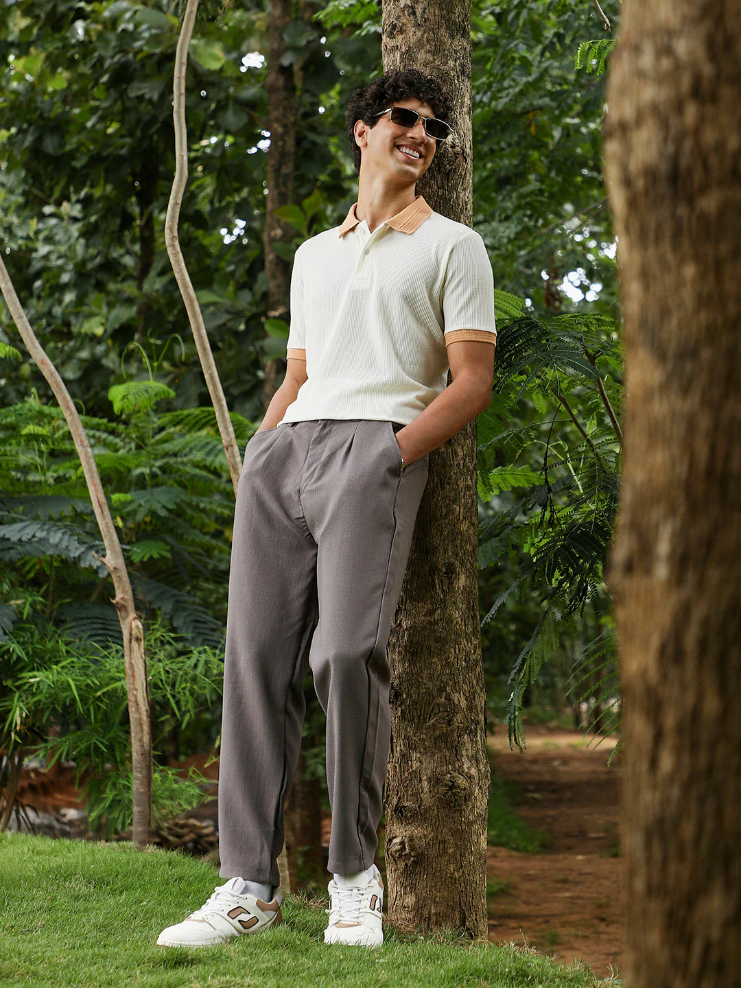 Block-Textured Knit Polo T-Shirt - Image 6