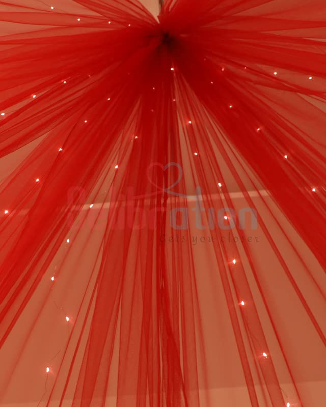 Blood Red Color Decoration Net Cabana Tent  (With 5M Led Light) - Image 4