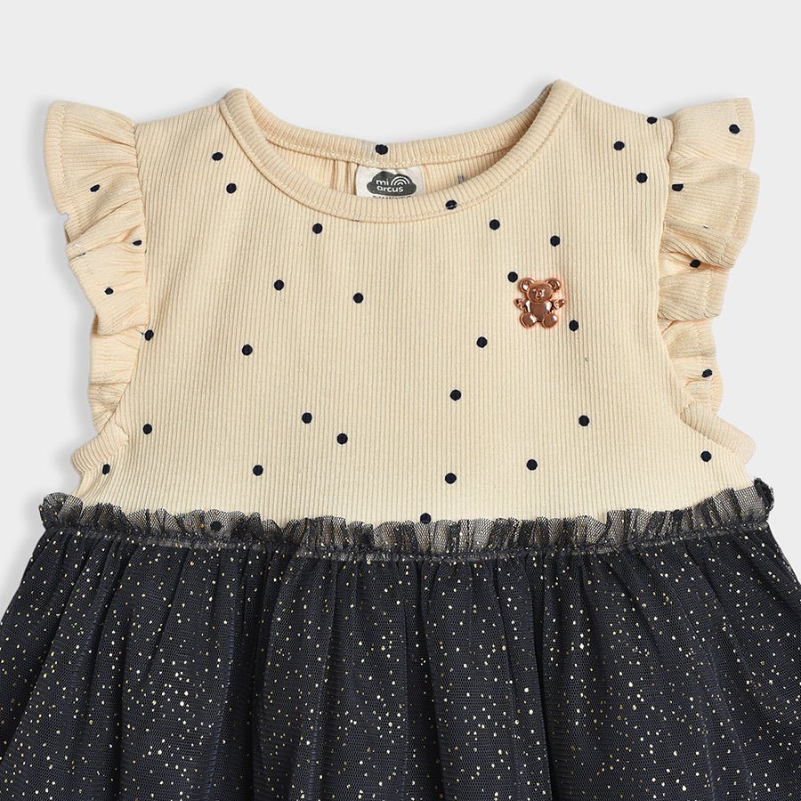 Bloom Rib Dress For Baby Girl Navy Blue - Image 5