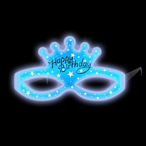 Blue 15.3 cm x 8 cm Happy Birthday Type Glowing In Dark Eye/Face Mask - Image 2