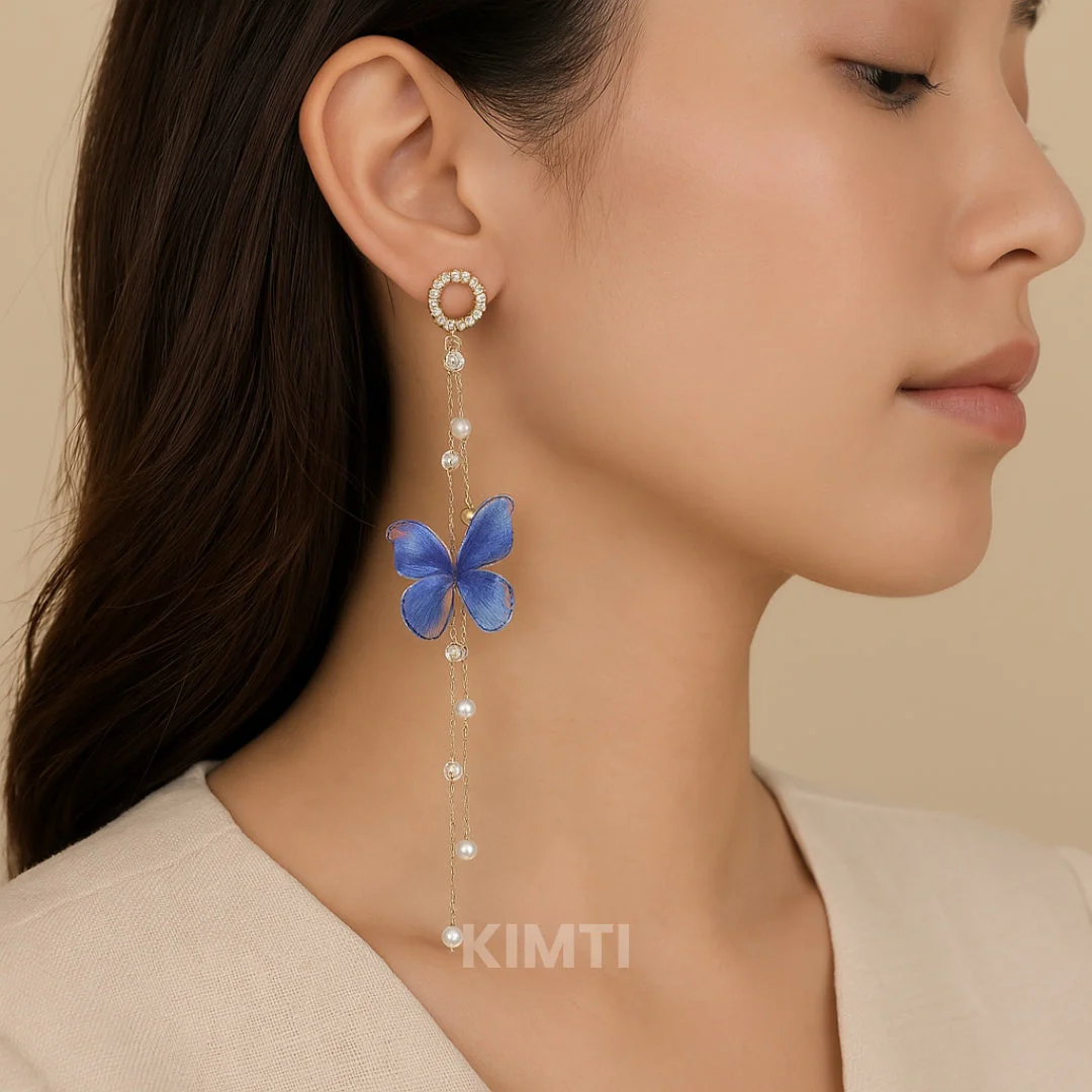 Blue Butterfly Dangle Earring - Image 2