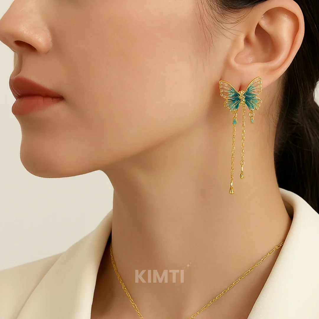 Blue Butterfly Dangler Earring — Buy Any 5 for Rs. 599 - Image 2