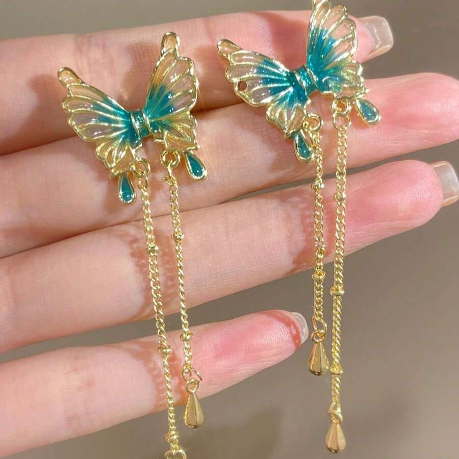 Blue Butterfly Dangler Earring — Buy Any 5 for Rs. 599 - Image 7