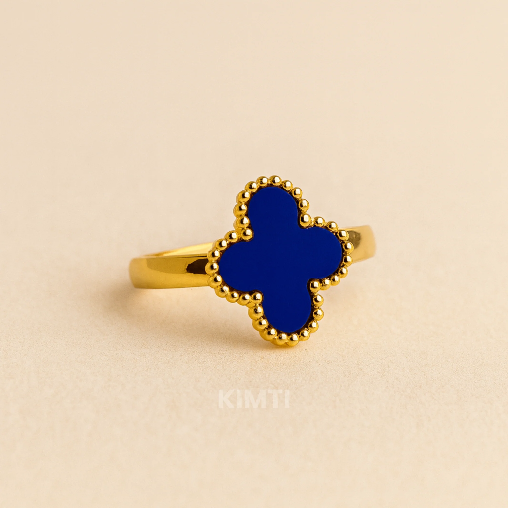 Blue Clover Anti Tarnish Ring - Image 4