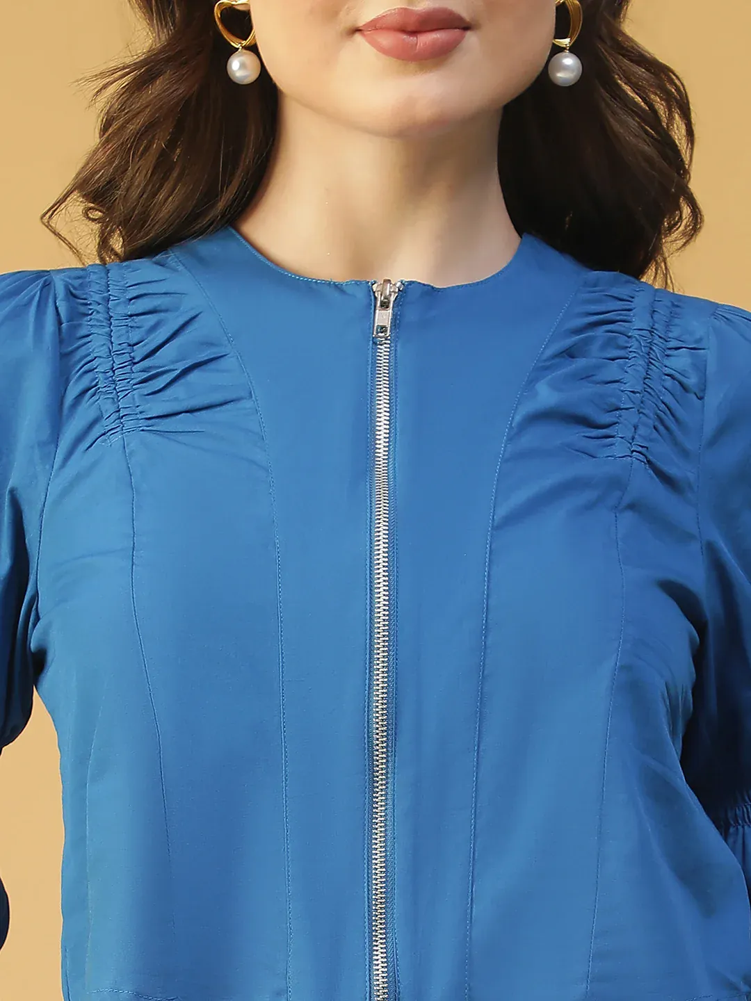 Blue Cotton Women’s  Crop Top - Image 2
