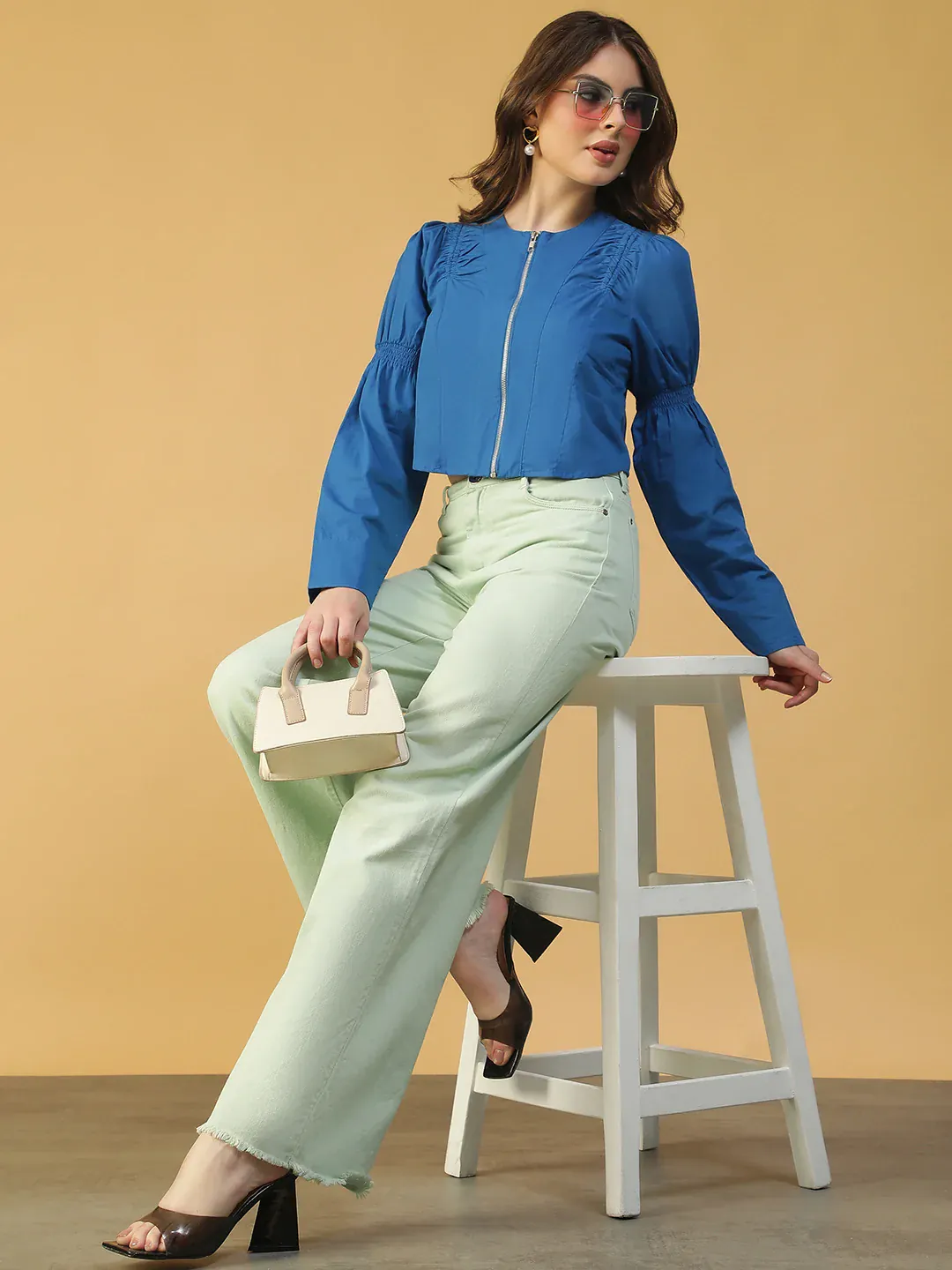 Blue Cotton Women’s  Crop Top - Image 6