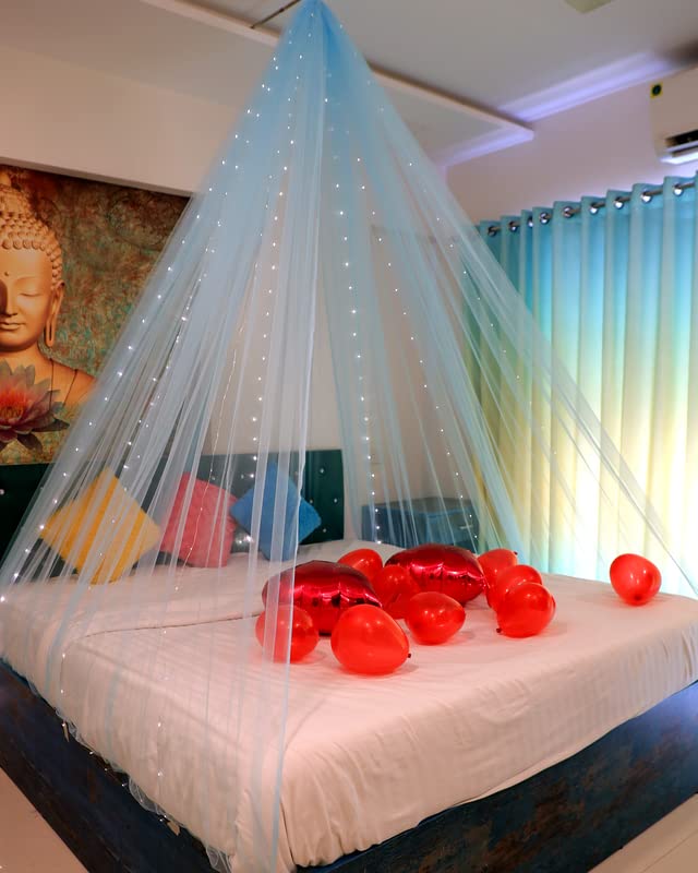 Blue Decoration Net Cabana Tent (With 10M Led Light)