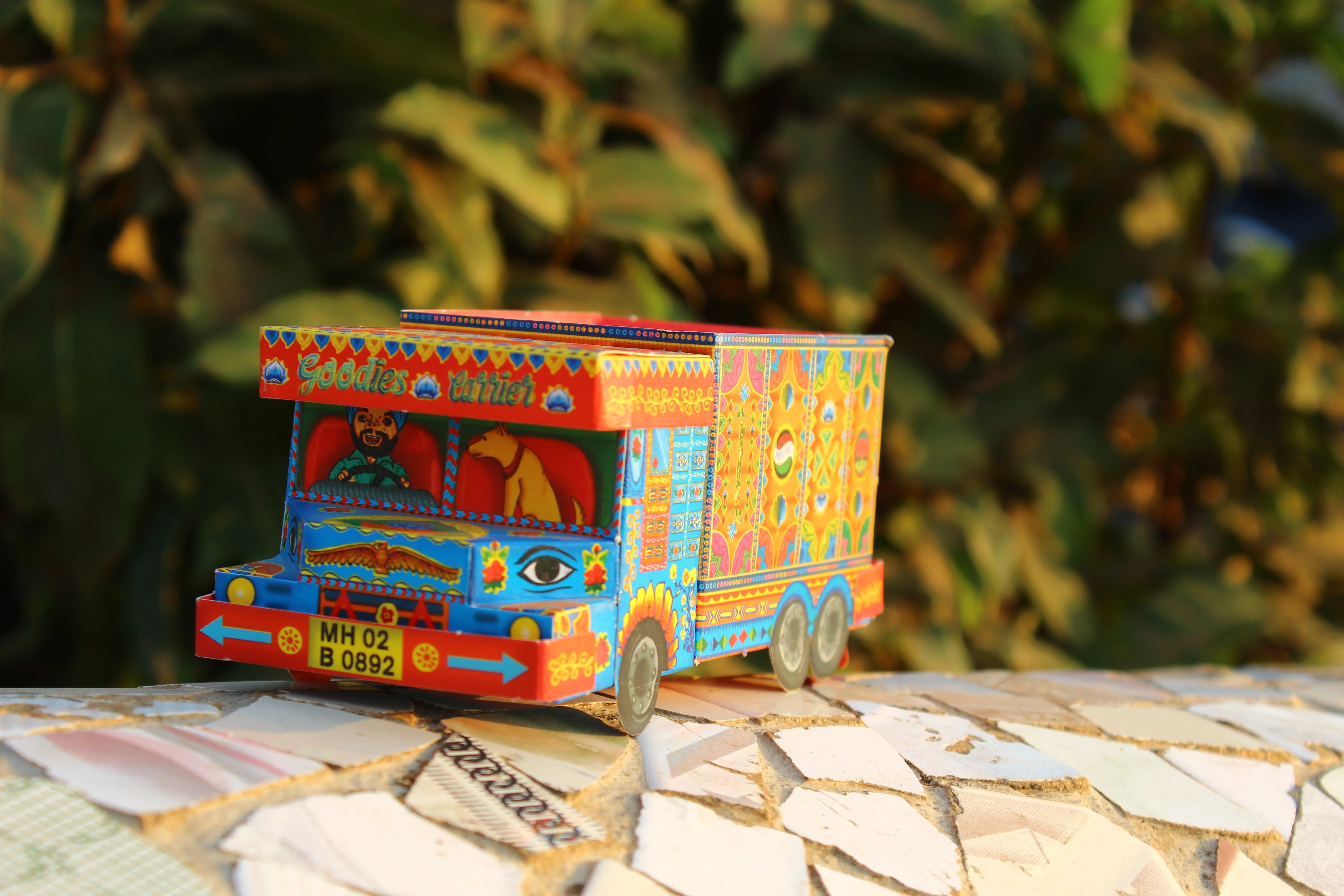 Blue ‘Goodies Carrier’ Truck container DIY Paper Craft Kit - Image 10