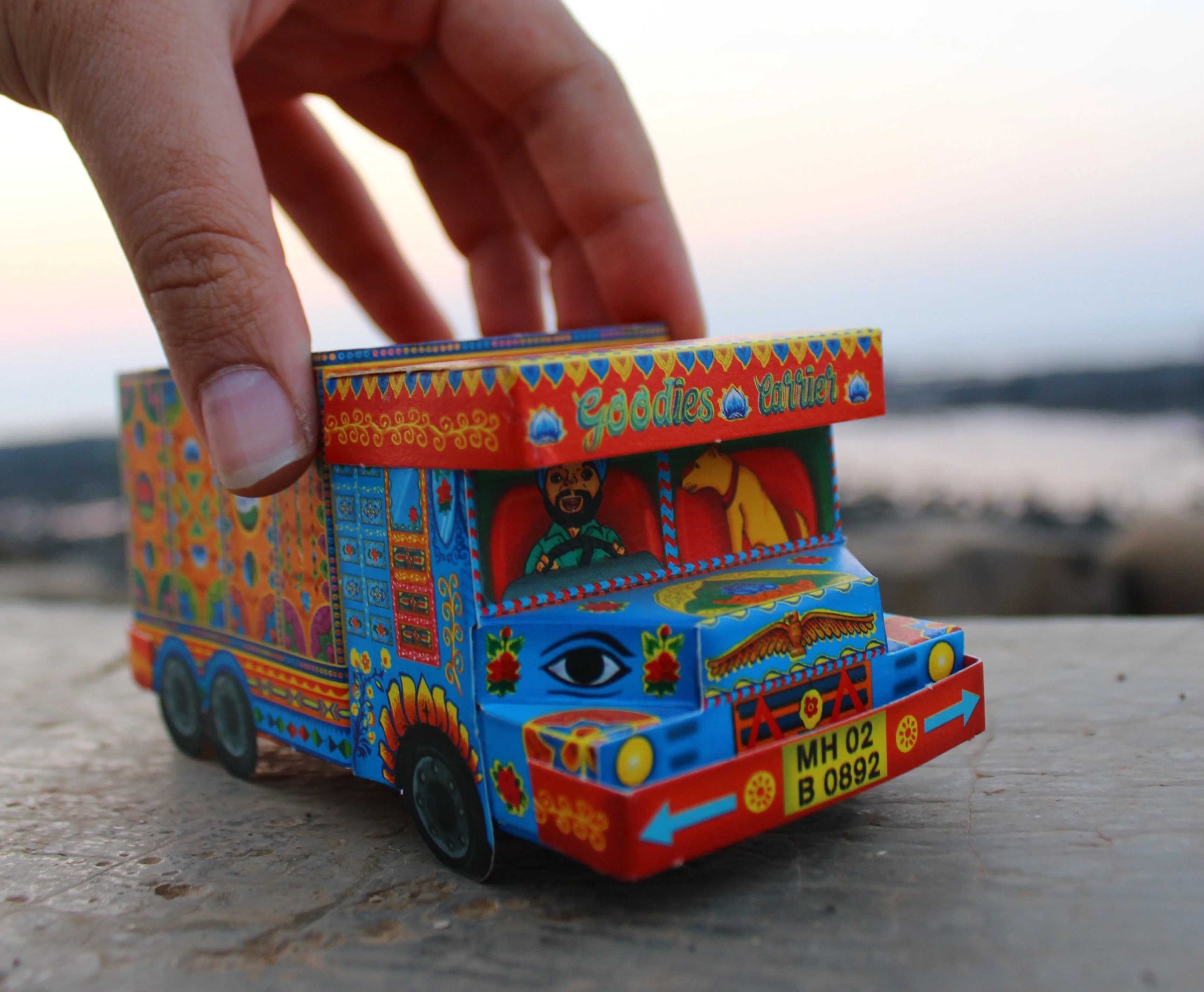 Blue ‘Goodies Carrier’ Truck container DIY Paper Craft Kit - Image 7