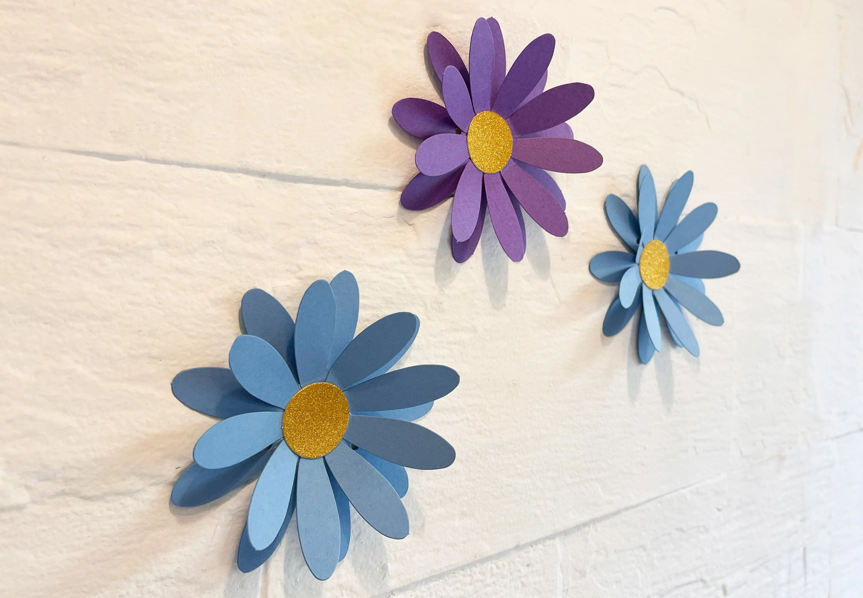Blue n Purple Daisy Flower Paper Bunting & Wall Decor - Image 2