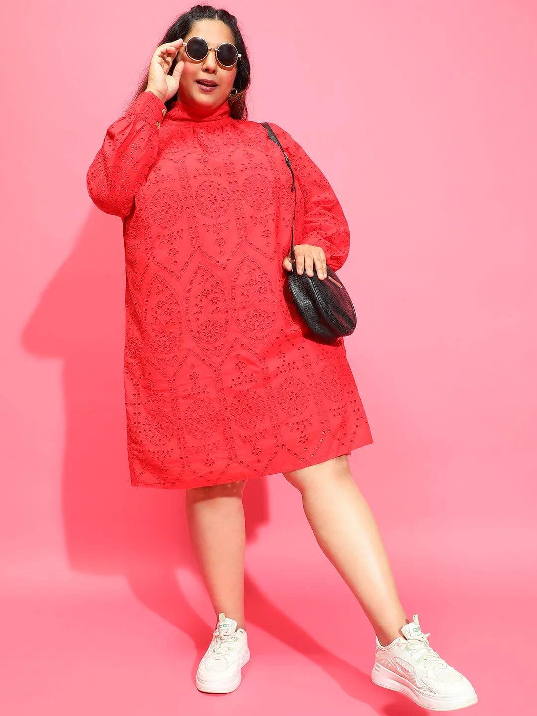 Blue & red partywear women plus size wear dress combo set - Image 5