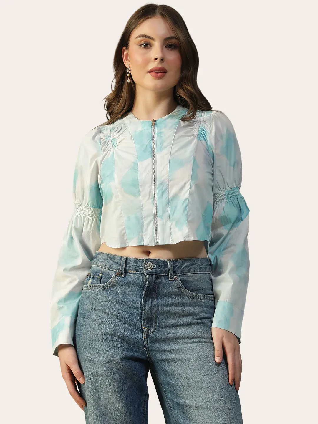 Blue Tie-Dye Women’s Crop Top