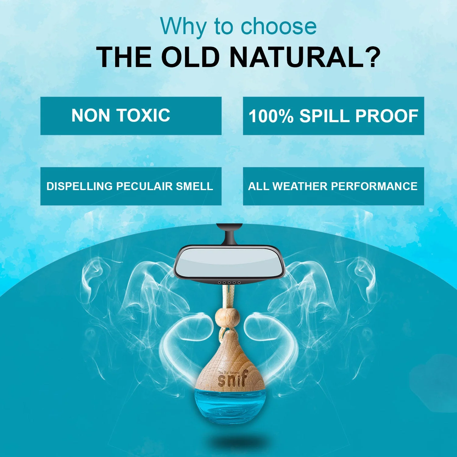 Blue Water Car Air Freshener with Essential Oil (Pack of 1) - Image 5