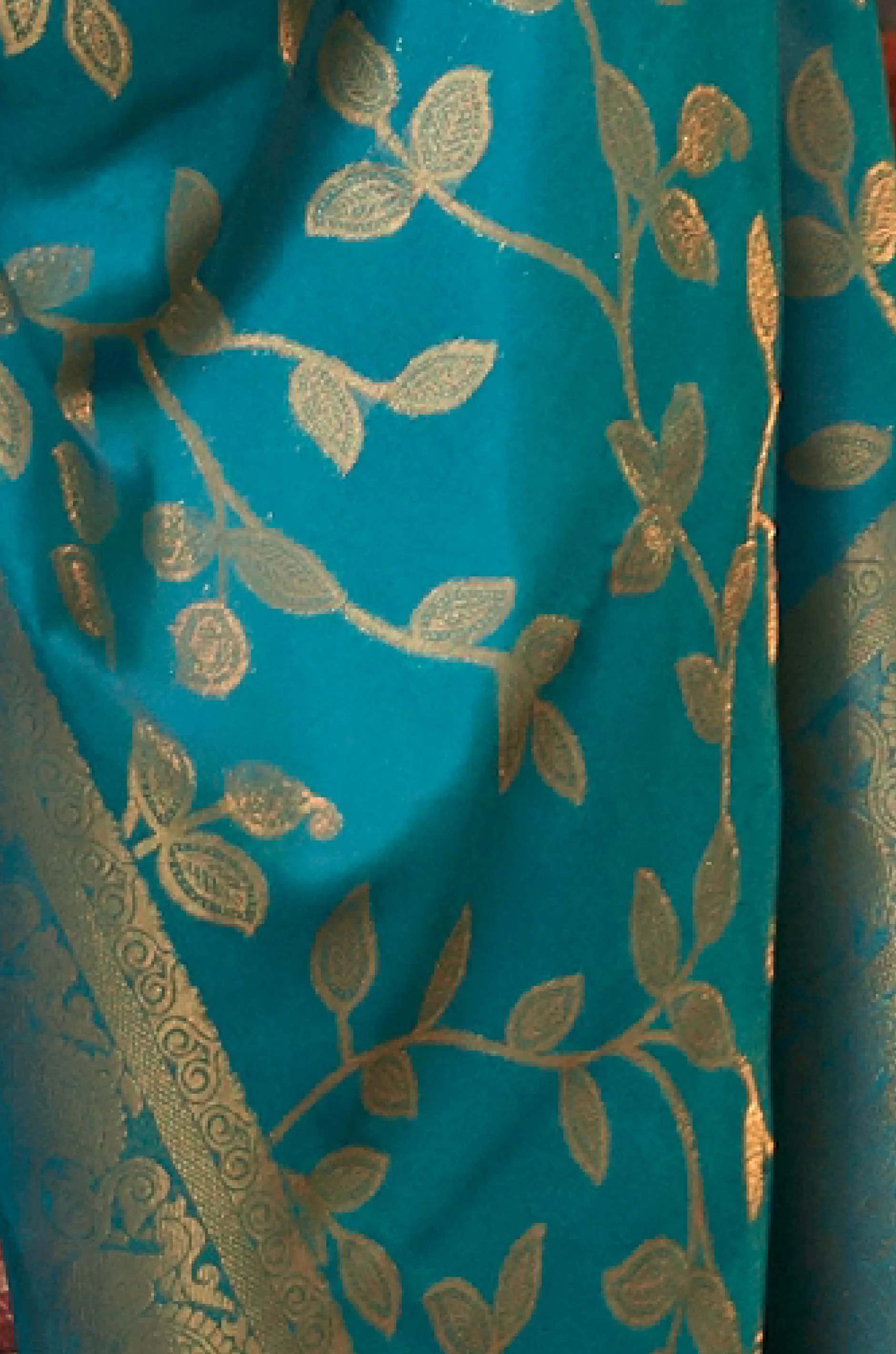 Blue Woven Silk Saree - Image 2