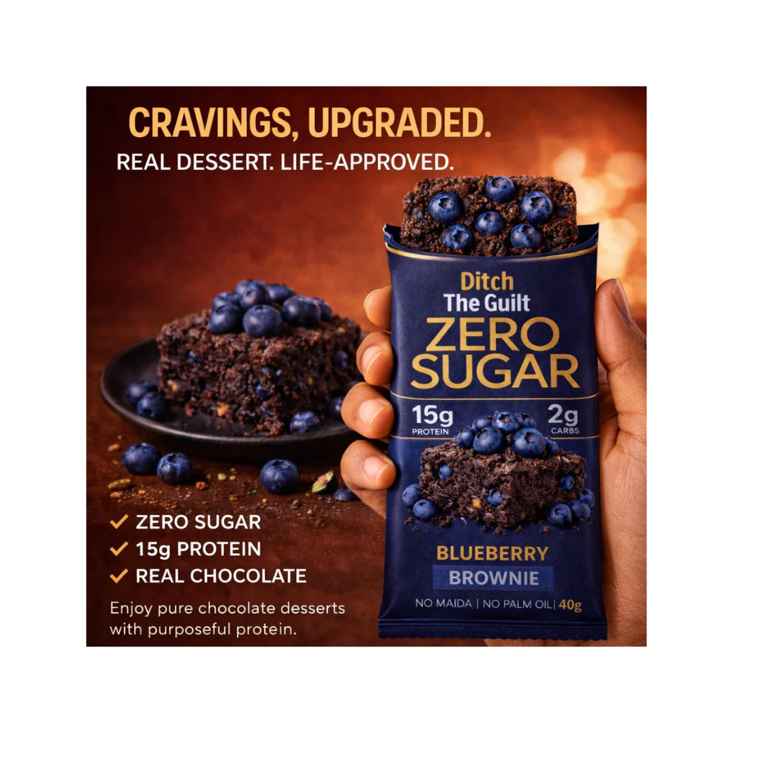 Blueberry Protein Brownie • 15g Protein • Sugar Free High Protein Brownies • 40g - Image 4