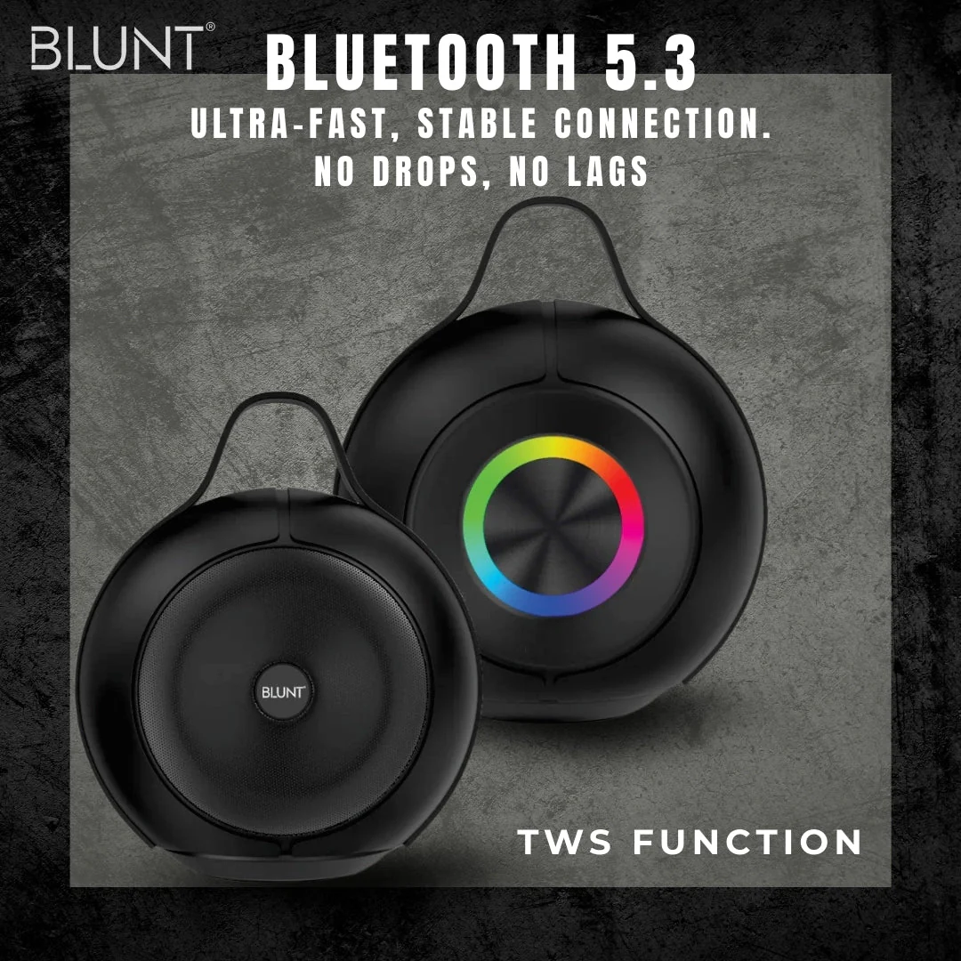 BLUNT SOUNDWAVE B5 – 15W RGB Bluetooth Speaker with 12H Playtime, TWS, FM & More - Image 7