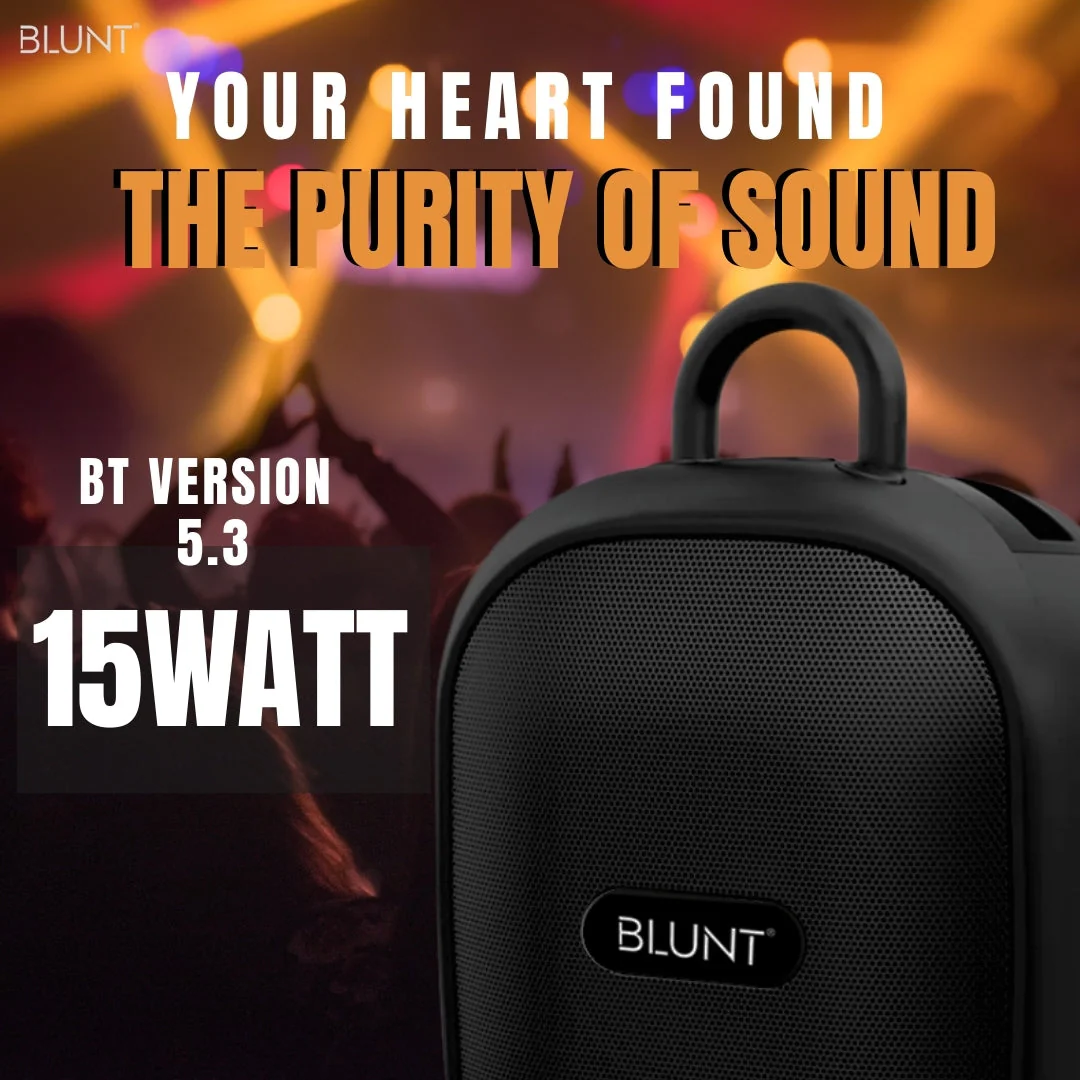 BLUNT SOUNDWAVE M3 - 15W Portable Bluetooth Speaker with TWS, FM, SD Card & Volume Control - Image 7