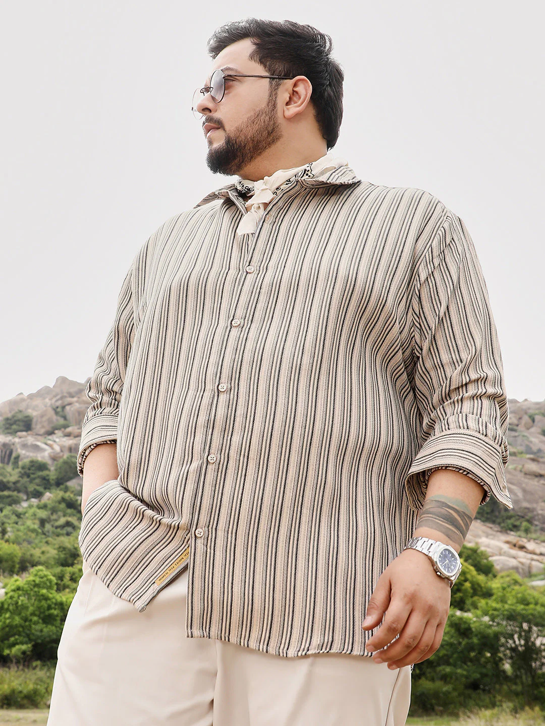 Bohomian-Stripe Jacquard Shirt - Image 19