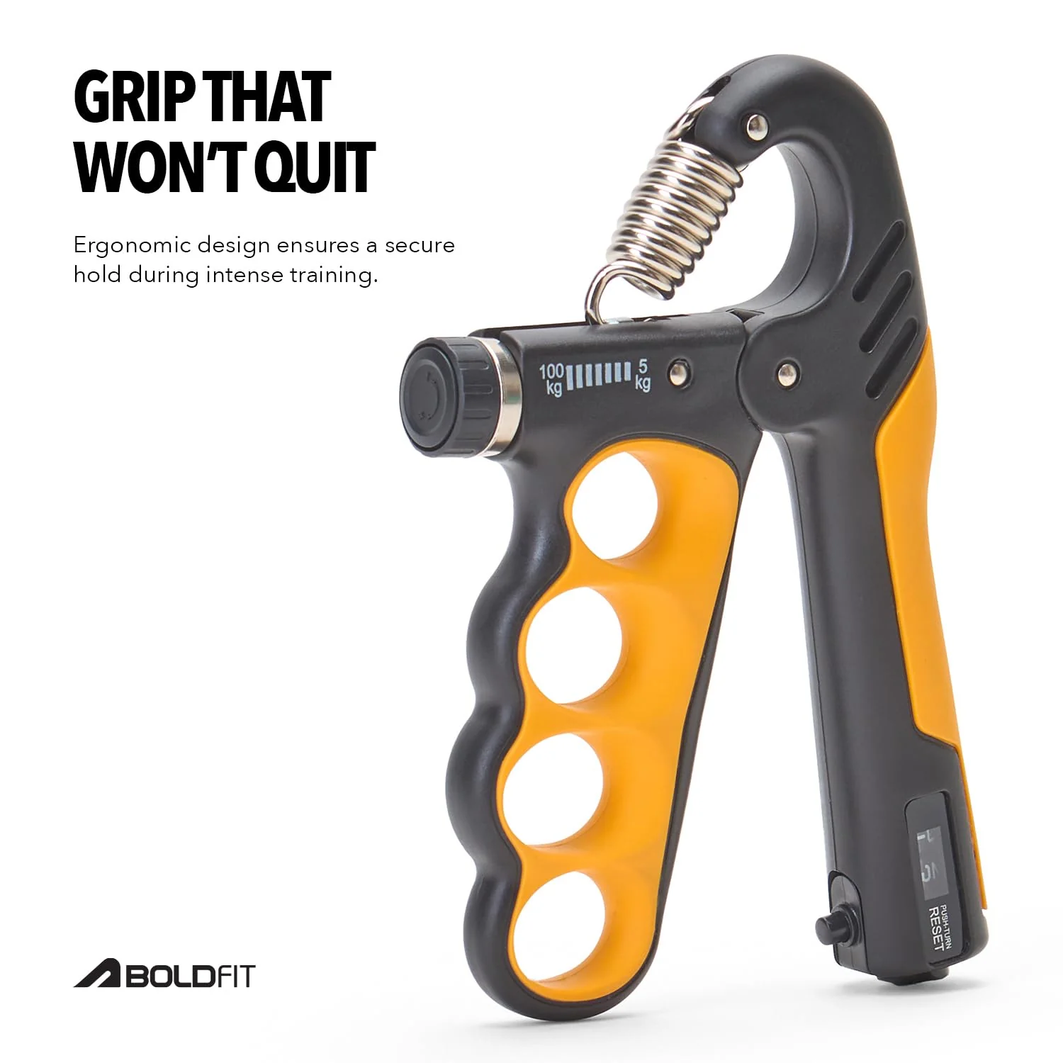 Boldfit Hand Gripper with Digital Counter - Orange 100Kg - Image 3