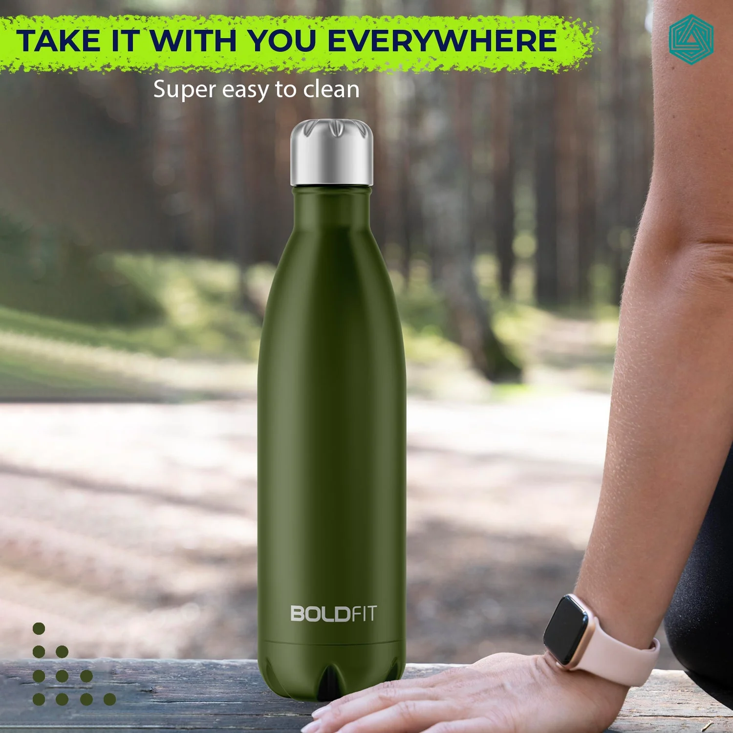 Boldfit Stainless Steel Water Bottle Black - Image 19