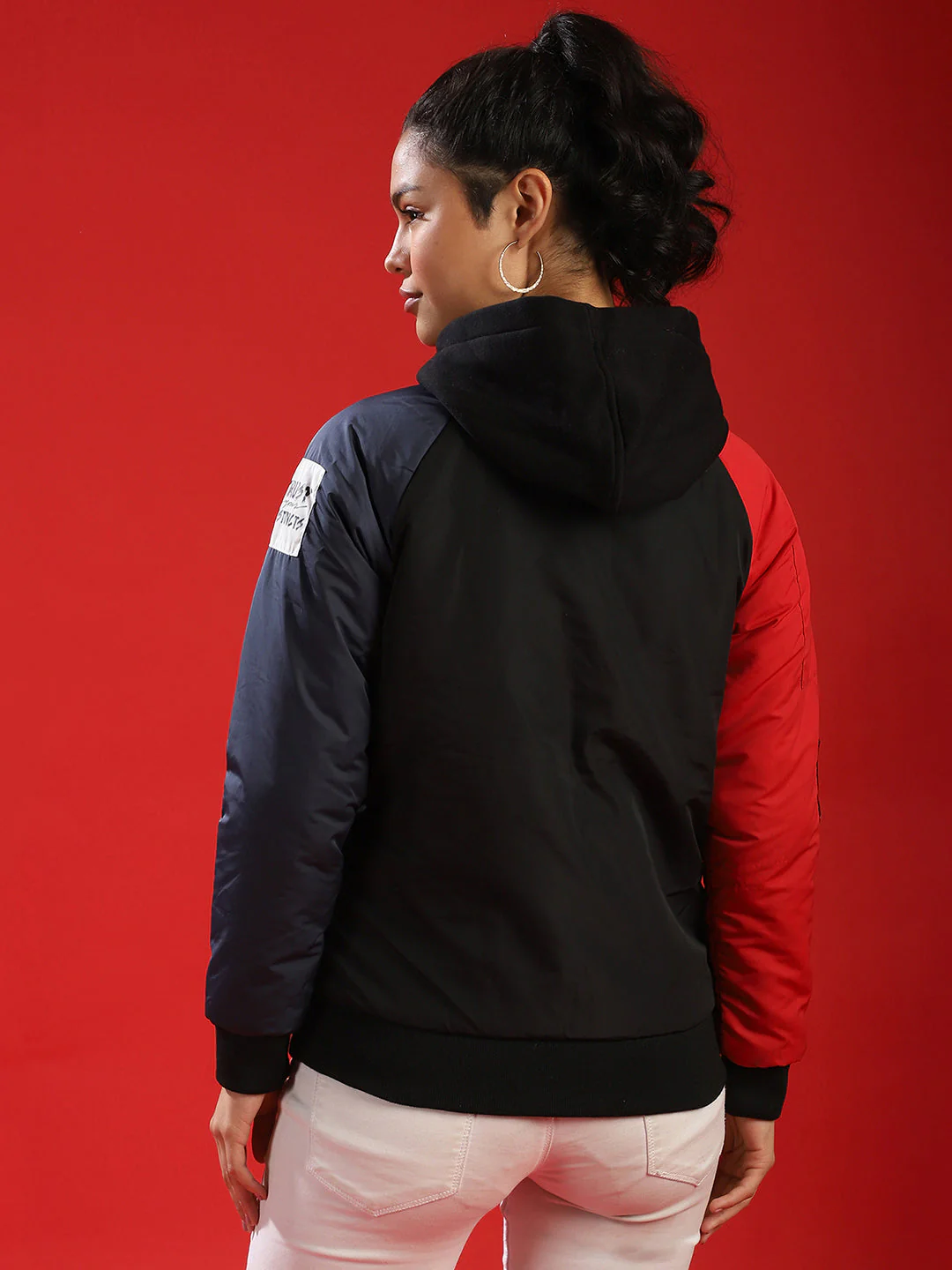 Bomber Jacket With Contrast Sleeve - Image 5