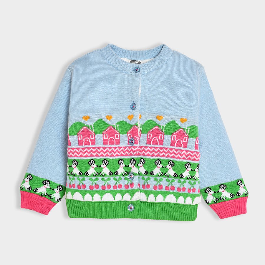 Bonjour Bluish Knitted Cardigan - Image 2