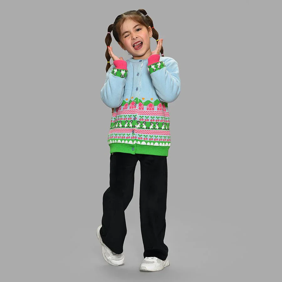Bonjour Bluish Knitted Cardigan - Image 9