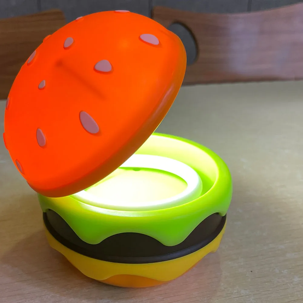 Borgir: Quirky Decor Burger Shaped Folding LED Table Lamp USB-C Rechargeable Cute Design Night Light - Image 5