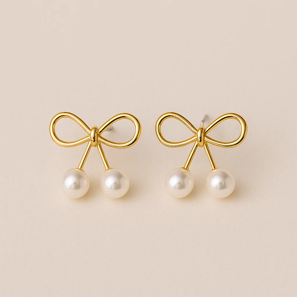 Bow Pearl Earring - Image 2