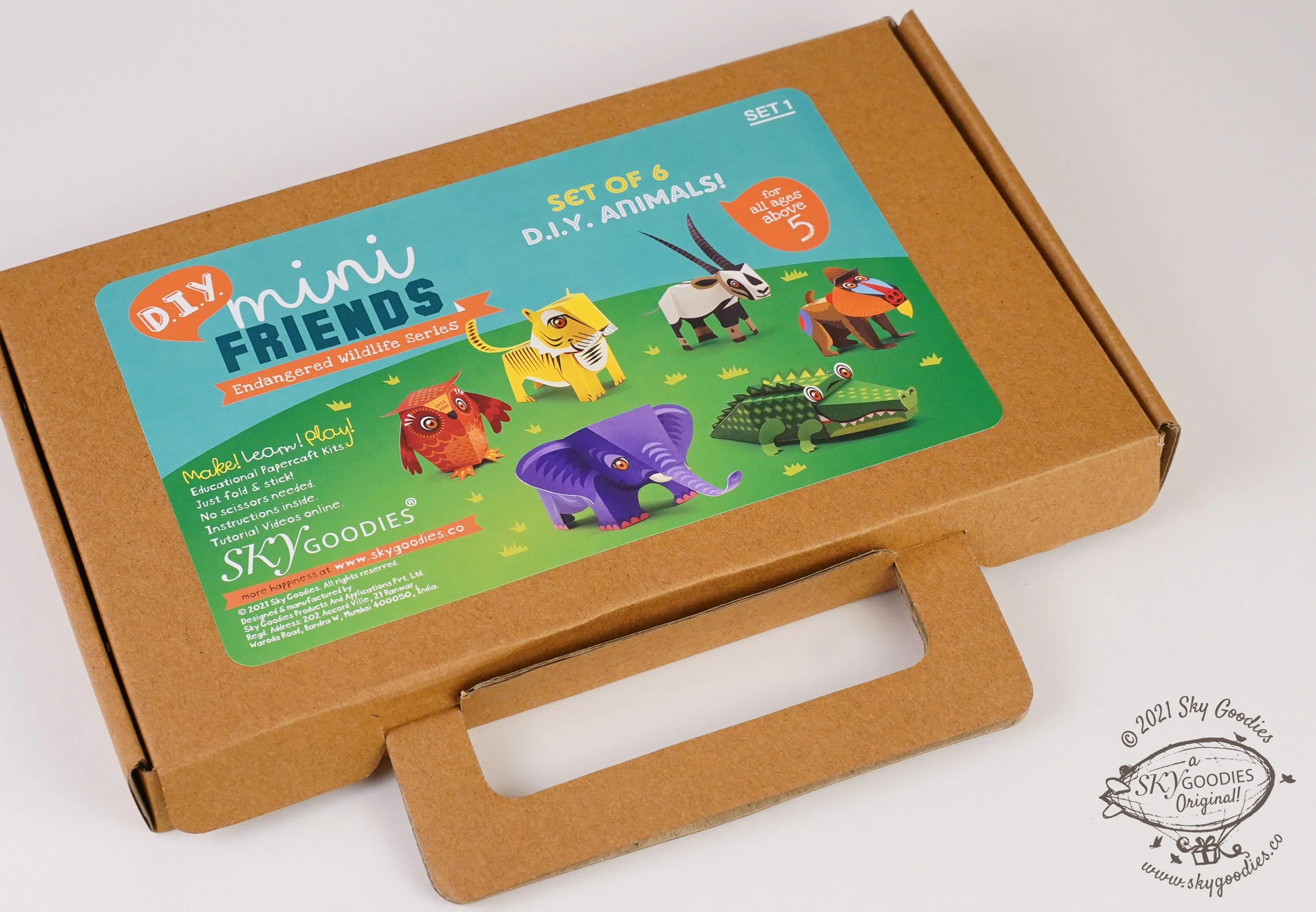 BOX SET 1: Set of 6 DIY Mini Endangered Animals Paper Craft Kits - Image 2