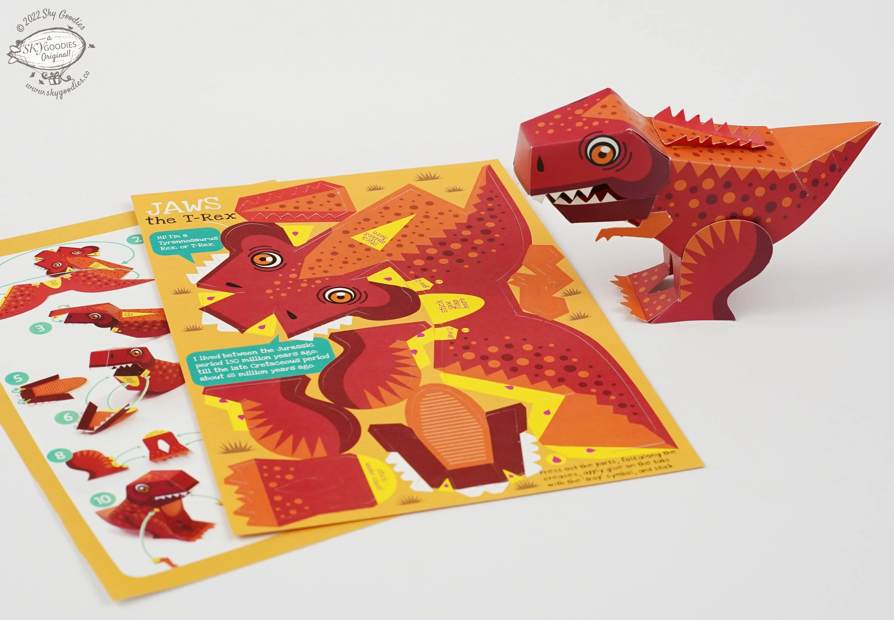 BOX SET of 6 DIY Mini Prehistoric Dinosaurs Paper Craft Kits - Image 16