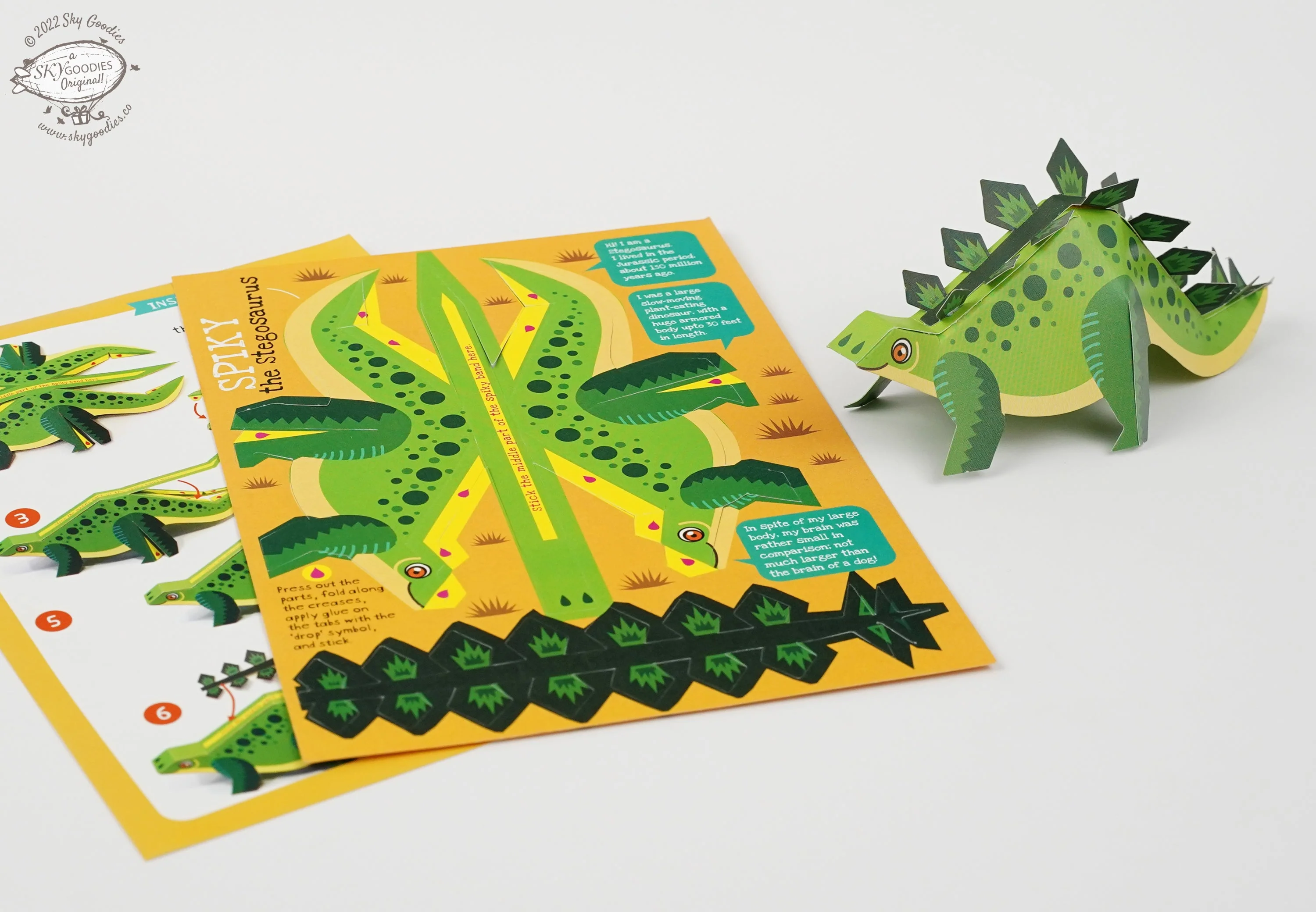 BOX SET of 6 DIY Mini Prehistoric Dinosaurs Paper Craft Kits - Image 17
